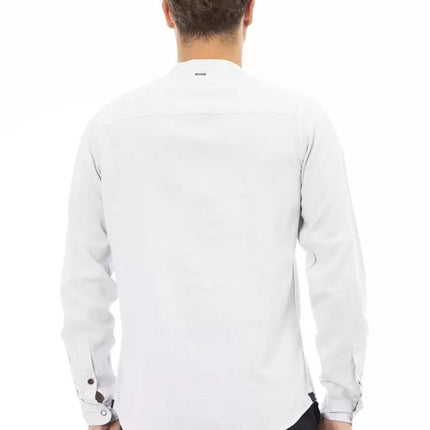 Camisa de cuello de collar de mandarín elegante