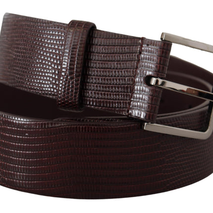 Elegante donkerbruine leren riem