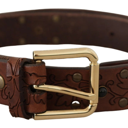 Elegant Leather Belt with Metal Buckle