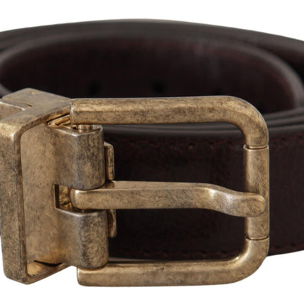 Elegant Leather Belt with Engraved Buckle