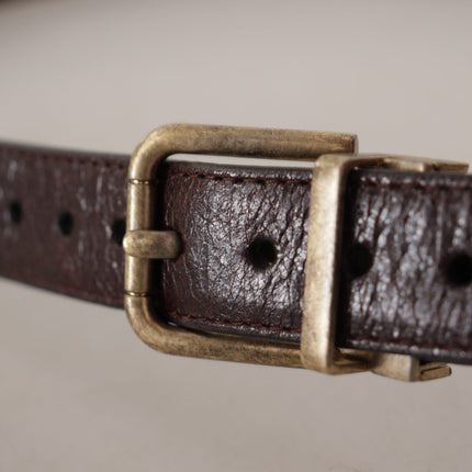 Elegant Leather Belt with Engraved Buckle