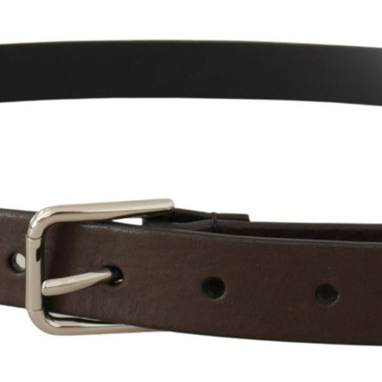 Elegant Leather Belt with Metal Buckle