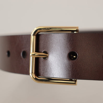 Elegant Black Leather Belt with Metal Buckle