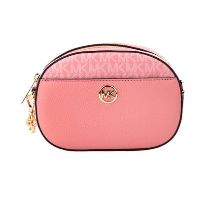 Jet Set Glam Tea Rose Cuero Oval Crossbody Bolso Monedero