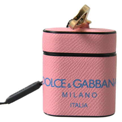 Custodia per Airpods in pelle di vitello rosa chic