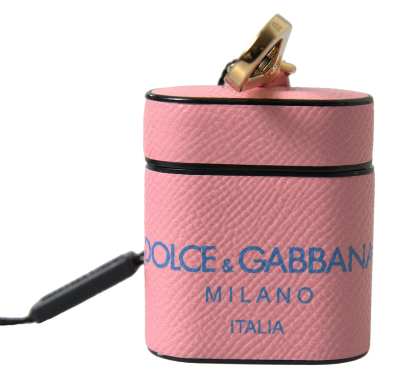 Custodia per Airpods in pelle di vitello rosa chic