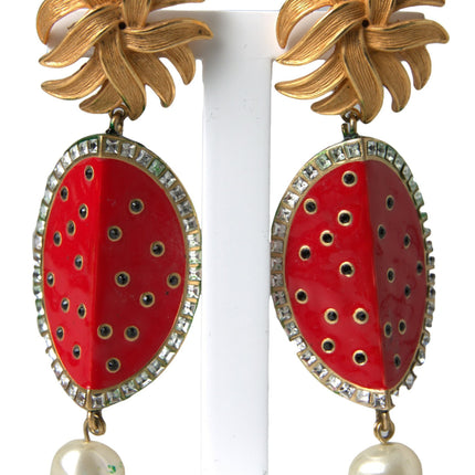 Radiant Red Watermelon Clip-On Earrings