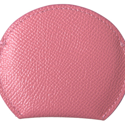 Elegante porta-specchio in pelle rosa