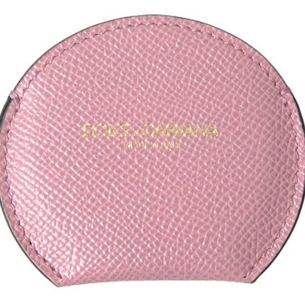 Elegante porta-specchio in pelle rosa