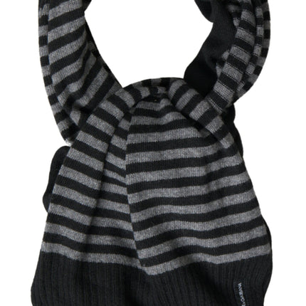 Elegant Striped Wool Blend Men's Scarf