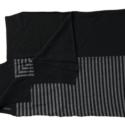 Elegant Striped Wool Blend Men's Scarf