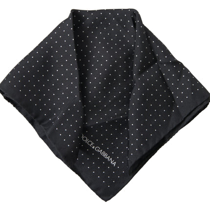 Elegant Silk Black Men's Square Scarf