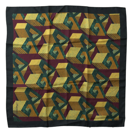 Elegant Multicolor Silk Men's Square Scarf