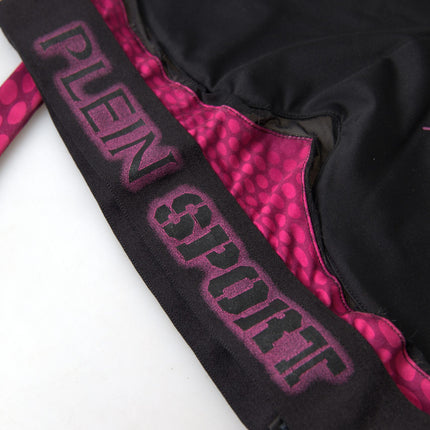 Elegante reggiseno sportivo nero con accento fucsia