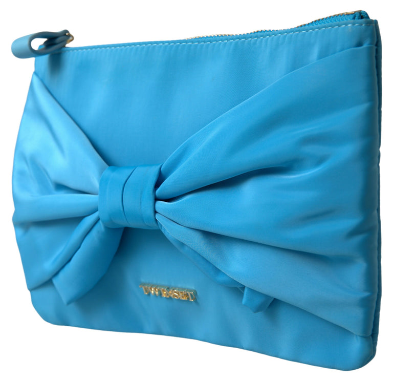 Elegante pochette in seta con fiocco