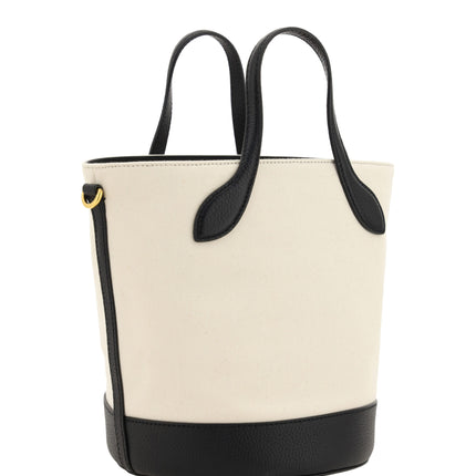 Elegante bolso de mano con monograma en blanco y negro