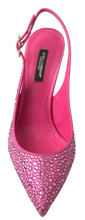 Eleganti tacchi slingback in miscela di seta rosa