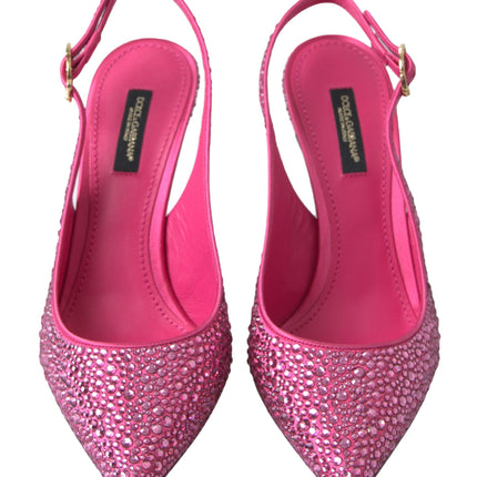 Eleganti tacchi slingback in miscela di seta rosa