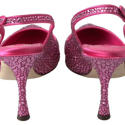 Eleganti tacchi slingback in miscela di seta rosa