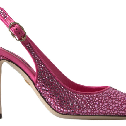 Eleganti tacchi slingback in miscela di seta rosa