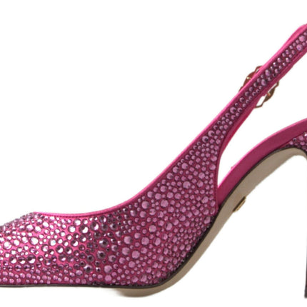 Eleganti tacchi slingback in miscela di seta rosa