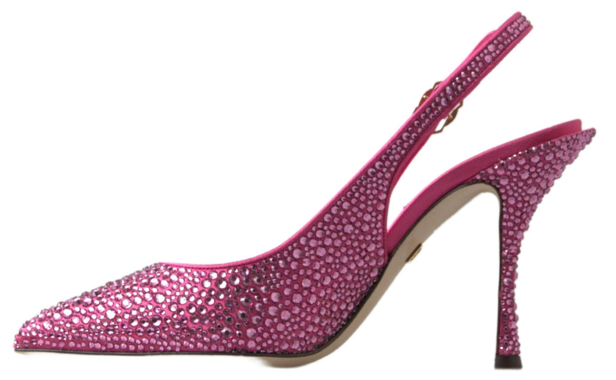 Eleganti tacchi slingback in miscela di seta rosa