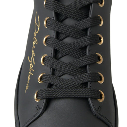 Sneaker classiche in pelle oro nero