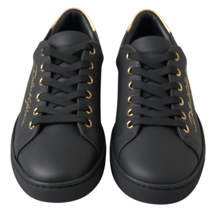 Sneaker classiche in pelle oro nero