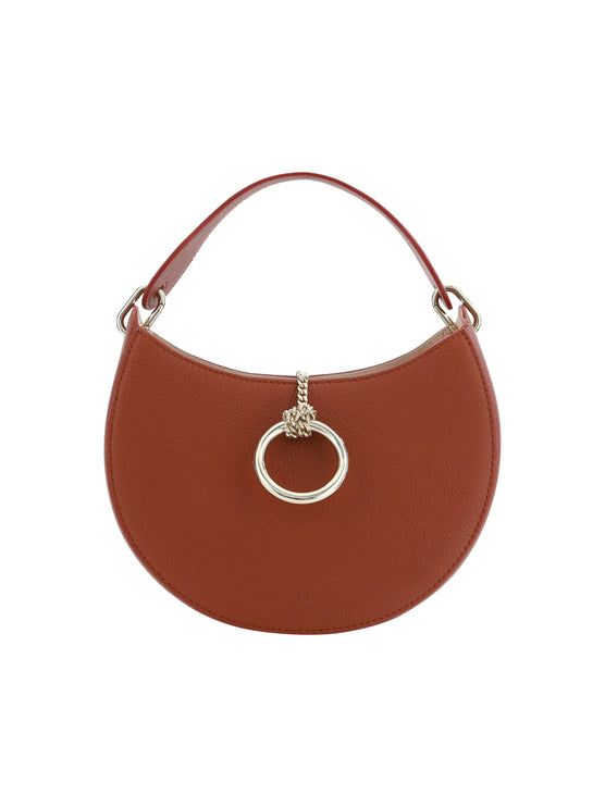 Bolso pequeño de piel Arlène marrón sepia