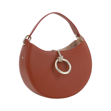 Bolso pequeño de piel Arlène marrón sepia