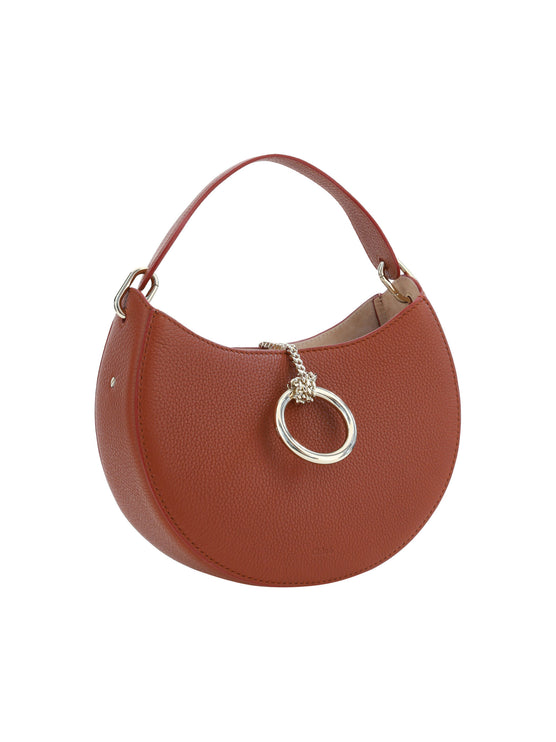 Bolso pequeño de piel Arlène marrón sepia