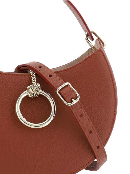 Bolso pequeño de piel Arlène marrón sepia