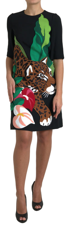 Elegante jungle motief schede jurk