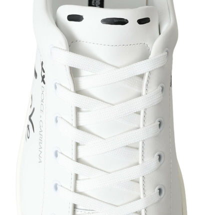 Zapatillas de deporte informal de cuero blanco elegantes