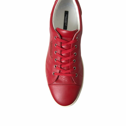 Elegantes zapatillas de deporte de cuero rojo de cuero rojo