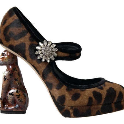 Eleganti pompe del tallone leopardo per raffinatezza chic