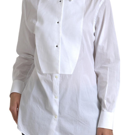 Elegante camicia da abito poplin di cotone bianco