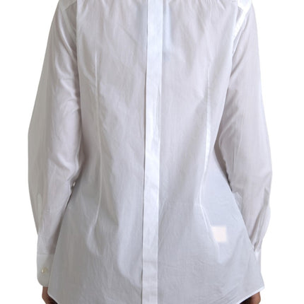 Elegante camicia da abito poplin di cotone bianco