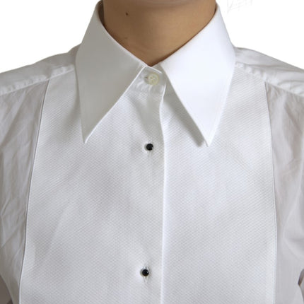 Elegante camicia da abito poplin di cotone bianco