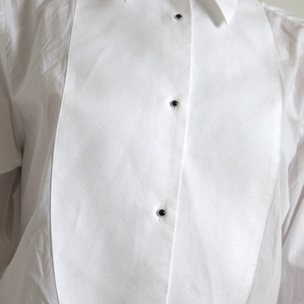 Elegante camicia da abito poplin di cotone bianco