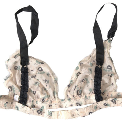 Elegante reggiseno beige con stampa floreale