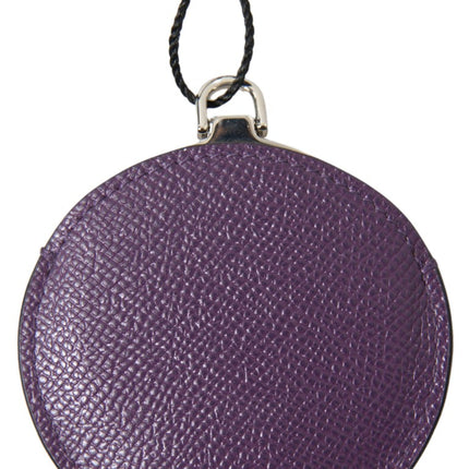 Elegante porta-specchio in pelle viola