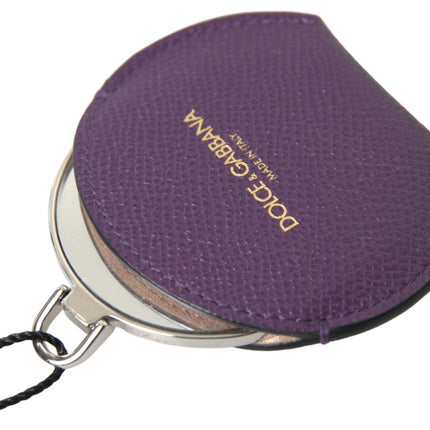 Elegante porta-specchio in pelle viola