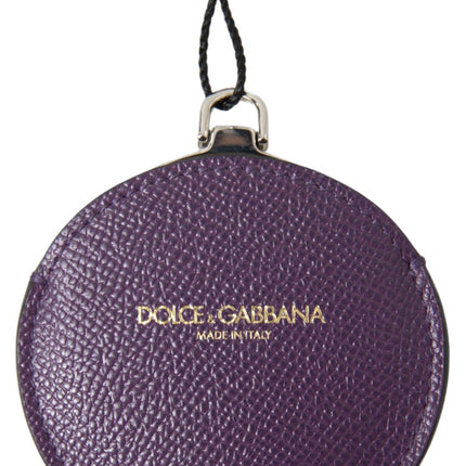 Elegante porta-specchio in pelle viola