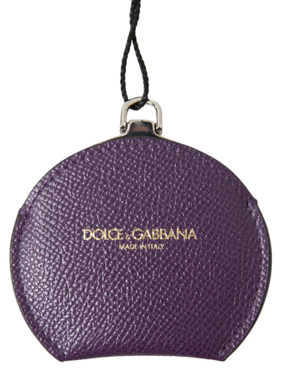 Elegante porta-specchio in pelle viola