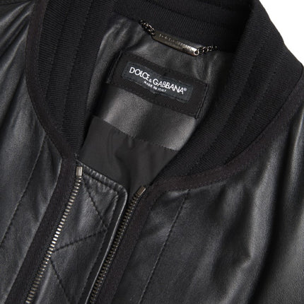 Bomber en cuir noir élégant