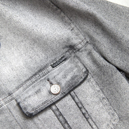 Veste en jean élégant en coton gris gris