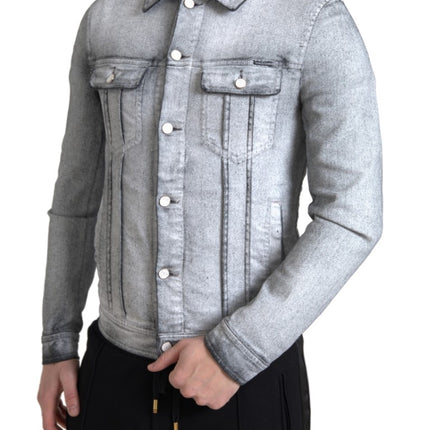 Veste en jean élégant en coton gris gris