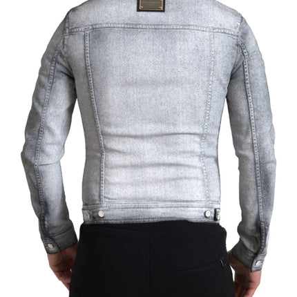 Veste en jean élégant en coton gris gris