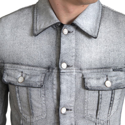 Veste en jean élégant en coton gris gris